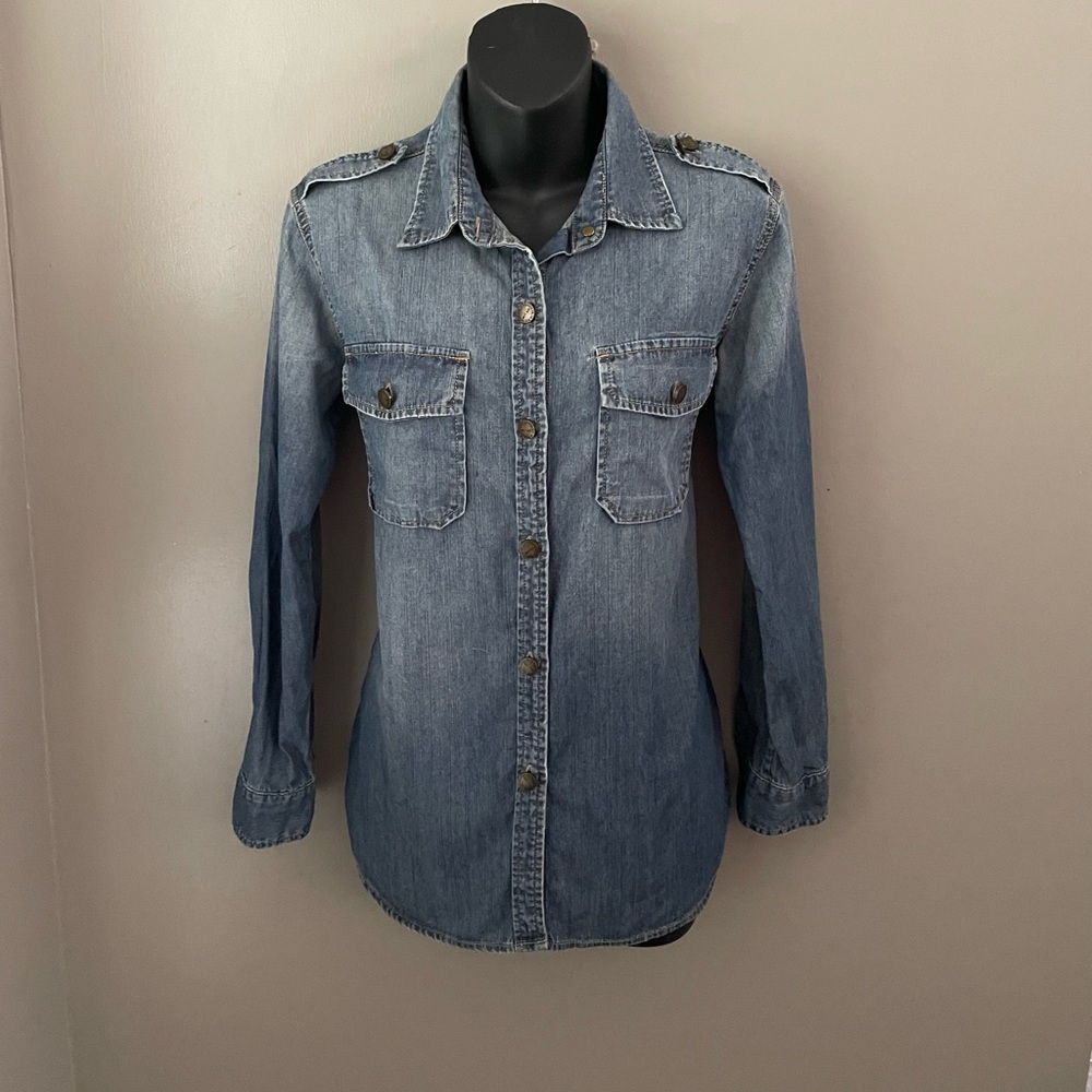 Current/Elliott Denim Button Down Shirt